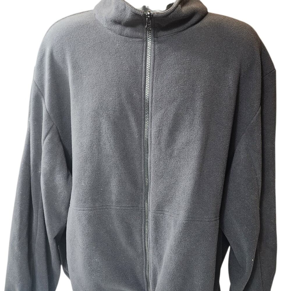 AGO All Game Outfitters Mens XL Full Zip Fleece Jacket Black Gorpcore Sweatshirt